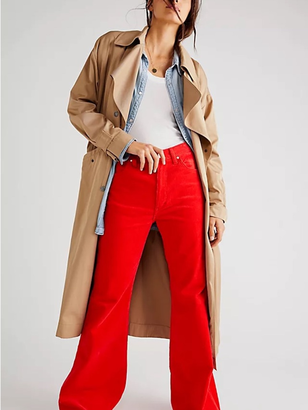 Women’s wrangler High-Rise Wanderer Red Wide-Leg Jeans